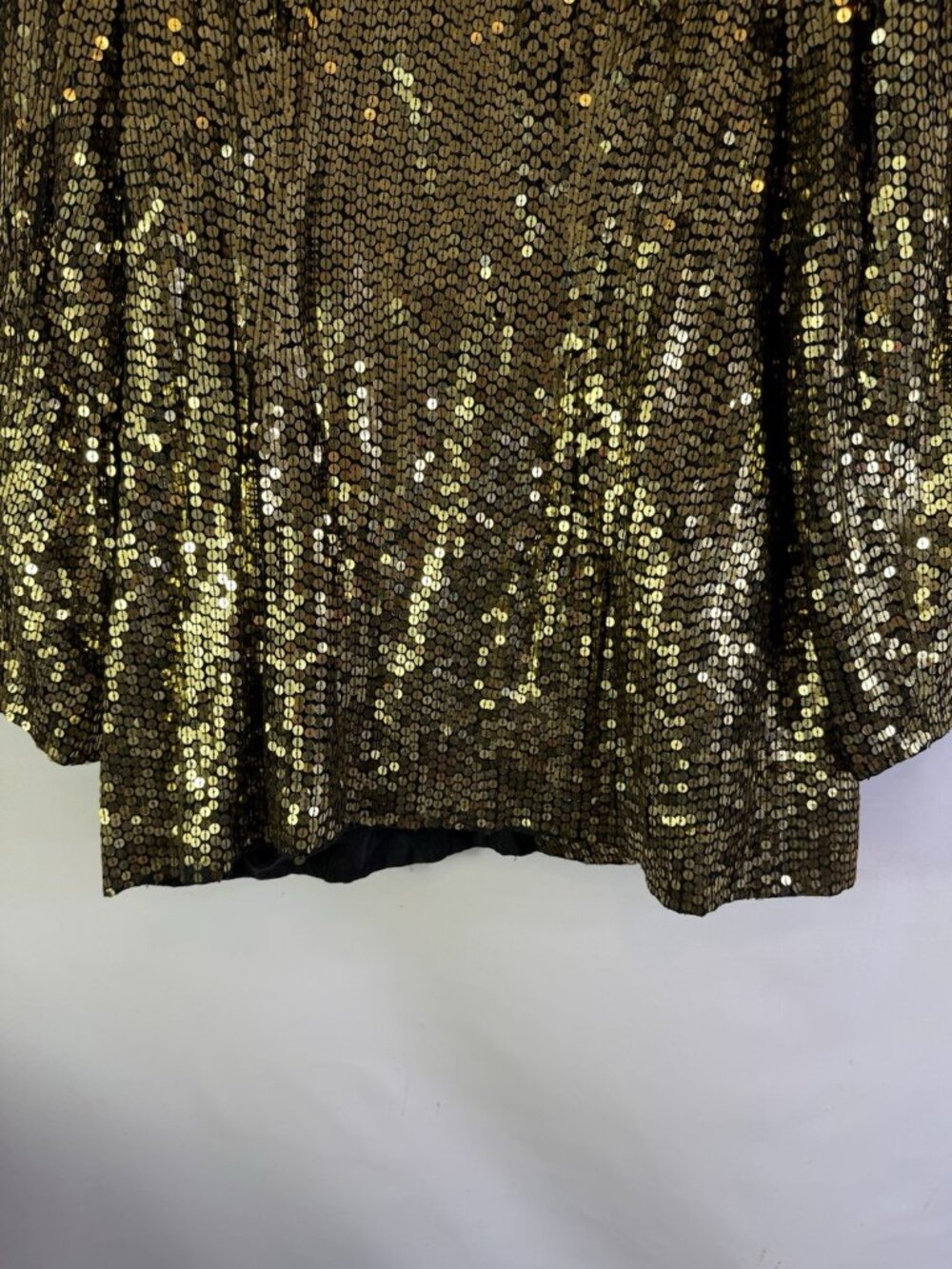 Vintage 80s Disco Gatsby Embellished Blazer Jacket Gold Silk Baggy - Picture 8 of 13